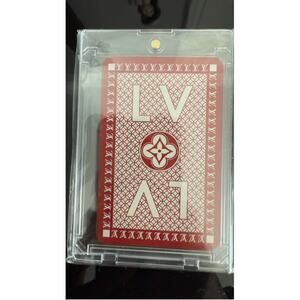 Louis Vuitton Red White Black Monogram single Playing Card 9 of Spades